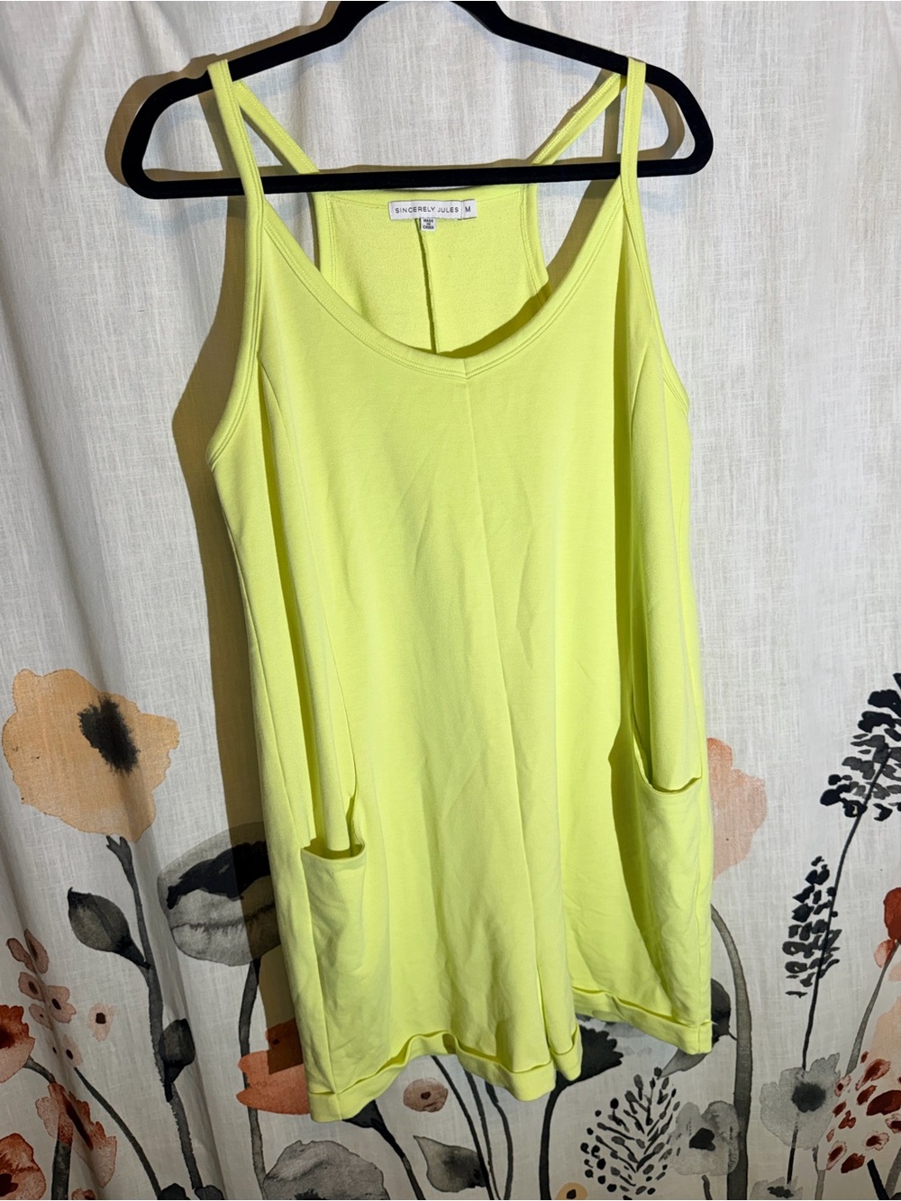 Sincerely Jules Neon Yellow Wide-Leg Romper – Size Medium - Picture 3 of 10